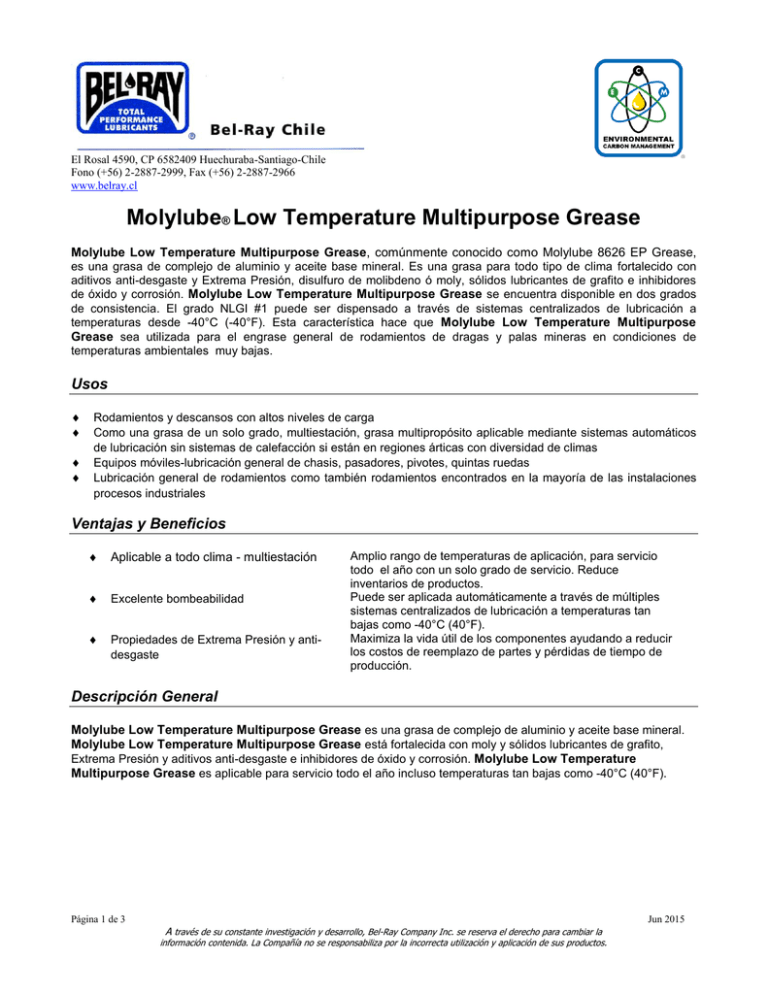 Molylube Low Temperature Multipurpose Grease