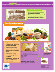 NUEVOS  Los alimentos actuales