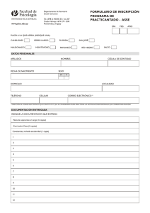FORMULARIO DE INSCRIPCIÓN PROGRAMA DE PRACTICANTADO -  ASSE