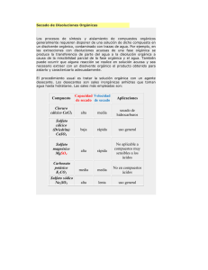 1.7 Secado de Disoluciones Orgánicas