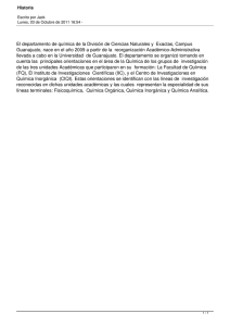 El departamento de química de la División de Ciencias Naturales... Guanajuato, nace en el año 2009 a partir de la ...
