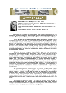 Meditación sobre Europa (fragmentos(. Ortega y Gasset, 1949.