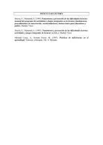 DIFICULTAD LECTORA procedimientos de intervención, recomendaciones, instrucciones para educadores y