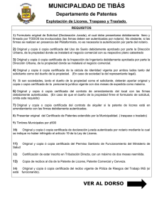 Requisitos Patentes de Licores Nueva - Traslados y Traspasos