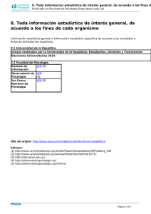 8. Toda información estadística de interés general, de