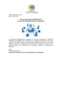 Tercera Jornada Académica de la Carrera de Administración de Empresas.