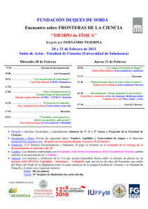 FUNDACIÓN DUQUES DE SORIA Encuentro sobre FRONTERAS DE LA CIENCIA