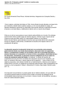 Por Camila Almendra Flores Rivera. Activista feminista, Integrante de la... Soy Libre.