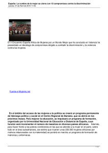 El V Encuentro España-África de Mujeres por un Mundo Mejor... presentado un decálogo de compromisos dirigido a combatir la discriminación...