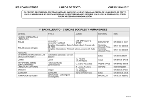 1º de Bachillerato Humanidades y Ciencias Sociales