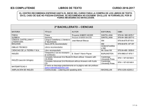2º de Bachillerato Ciencias y Tecnología