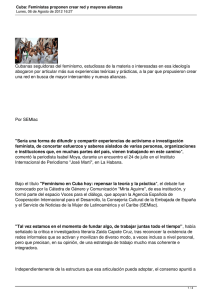 Cubanas seguidoras del feminismo, estudiosas de la materia o interesadas... abogaron por articular más sus experiencias teóricas y prácticas, a...