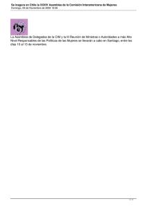 La Asamblea de Delegadas de la CIM y la III... Nivel Responsables de las Políticas de las Mujeres se llevarán...