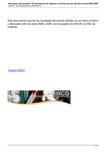 Este documental resume los resultados del estudio titulado con el... y efectuado entre los años 2008 y 2009, con el...