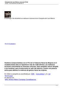 Hombres Comprometidos con el Fin de la Violencia Hacia las... ciudades.Estos días se repartieron más de 3.000 afiches y se...