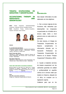 Terapia ocupacional en gerontología y geriatría
