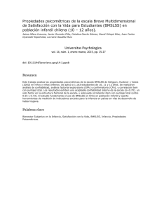 Propiedades psicométricas de la escala Breve Multidimensional de Satisfacción con la Vida para Estudiantes