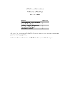 Calificaciones adicional