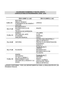 Calendario de ex menes 2 de bachillerato (junio).