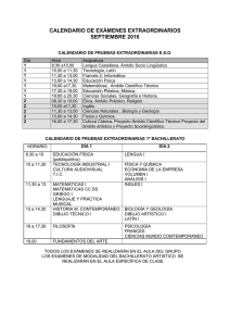 Calendario de ex menes extraordinarios (septiembre).