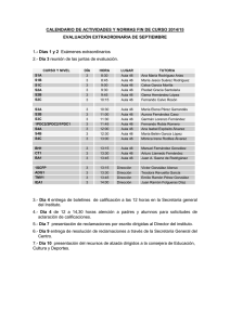 Calendario y normas para la evaluaci n extraordinaria (septiembre)