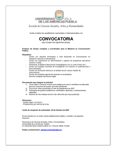 Universidad de Puebla (M xico): plaza de coordinador de Maestr a