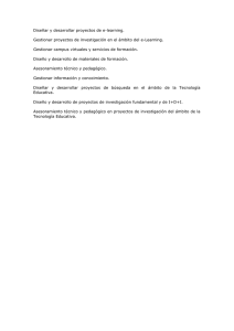 Diseñar y desarrollar proyectos de e-learning.