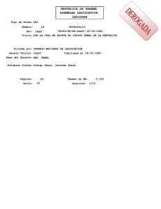REPÚBLICA DE PANAMÁ ASAMBLEA LEGISLATIVA LEGISPAN
