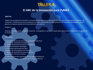 Informaci n del Taller El ABC de la Innovaci n para PYMES