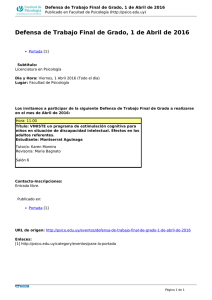 Defensa de Trabajo Final de Grado, 1 de Abril de...