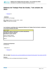 Defensa de Trabajo Final de Grado, 7 de octubre de 2015