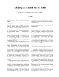 Educar para la Salud: reto de todos
