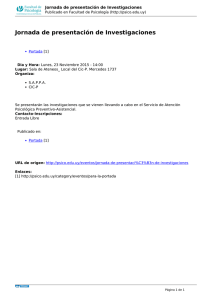 Jornada de presentación de Investigaciones