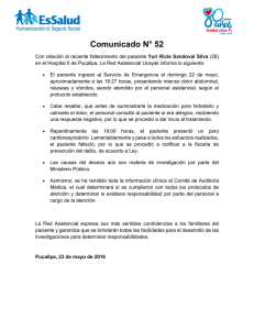 Comunicado N° 052-2016