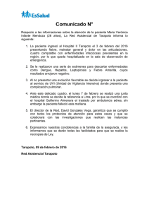 Comunicado N° 015-2016