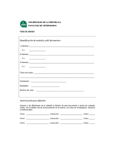 TESIS DE GRADO  Identificación de autor/es y del documento