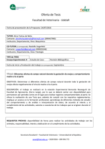 Oferta de Tesis Facultad de Veterinaria - UdelaR