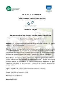 Cartelera 280/13 Bienestar animal y su impacto en la producción animal