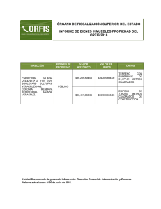 ÓRGANO DE FISCALIZACIÓN SUPERIOR DEL ESTADO ORFIS 2016