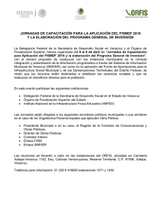 JORNADAS DE CAPACITACIÓN PARA LA APLICACIÓN DEL FISMDF 2016