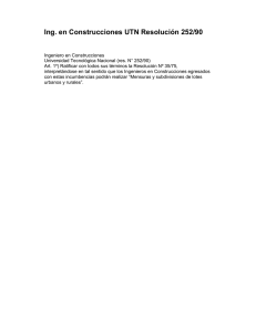 Ing. en Construcciones UTN Resolución 252/90