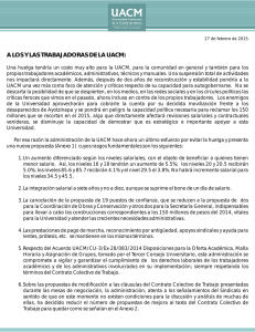 A LOS Y LAS TRABAJADORAS DE LA UACM: