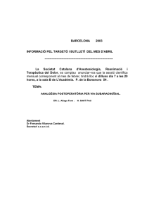 Analgèsia postoperatòria per via subaracnoïdal