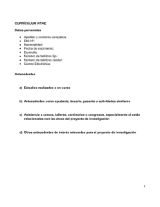 CURRÍCULUM VITAE Datos personales 
