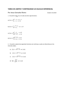 TAREA DE LIMITES Y CONTINUIDAD U3 CALCULO DIFERENCIAL