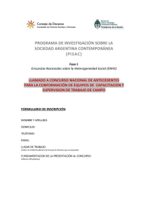 PISAC formulario de inscripción