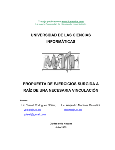 Propuesta de ejercicios surgida a raiz de una necesaria vinculacion