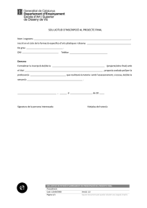 Inscripció al Projecte Final
