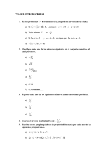TALLER NUMEROS REALES