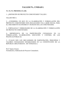 TALLER NRO 1 PROYECTO COMUNITARIO